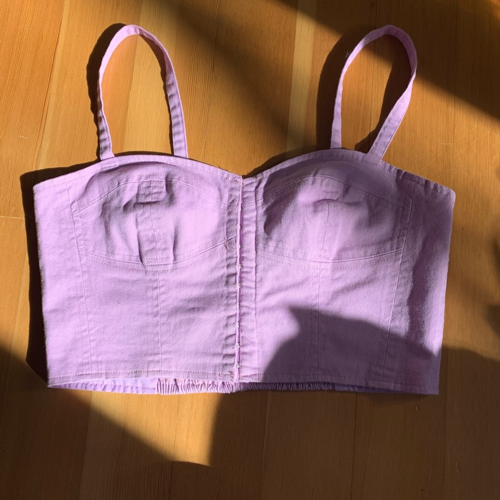 Purple cropped corset top